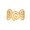 304 Stainless Steel Spiral Open Cuff Bangles for Women EA0743-1-5