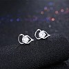 Exquisite 925 Sterling Silver Cubic Zirconia Stud Earrings EJEW-BB20112-3