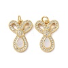 Brass Micro Pave Cubic Zirconia Pendants KK-B083-39C-G-1