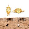 SHEGRACE Brass Pave Cubic Zirconia Oval Connector Charms XGRQ2O646-437C-G-3