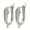 Arrow Brass Micro Pave Cubic Zirconia Earring Findings KK-D226-06P-1