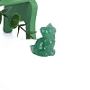 Cat Shape Natural Green Aventurine  Sculpture Ornaments PW-WG0C1F7-04-1