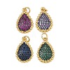 Brass Micro Pave Cubic Zirconia Pendants KK-S526-01G-2