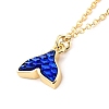 Mermaid Fishtail Resin Pendant Necklace NJEW-C009-01A-02-1