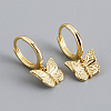 S925 Sterling Silver Butterfly Hoop Earrings QF0140-5