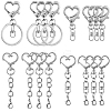 20Pcs 4 Styles Zinc Alloy Keychain Clasps FIND-SP0004-22-1