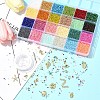 DIY Round Glass Seed Beads & Alloy Charms Bracelet Making Kits DIY-FS0007-19-8