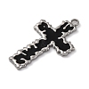 304 Stainless Steel Black Enamel Pendants STAS-U018-02P-2