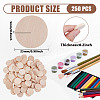 250Pcs 5 Bags Undyed Wood Cabochons WOOD-DR0001-06B-2