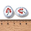Hand Painted Oval Porcelain Beads PR-CBA03B0-01B-3
