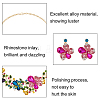 ANATTASOUL Colorful Rhinestone Flower of Life Pendant Necklace & Dangle Stud Earrings SJEW-AN0001-12-3