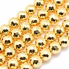 Electroplate Non-magnetic Synthetic Hematite Beads Strands G-L485-02A-G-1