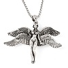 Alloy Four-Wing Mythical Angel Pendant Necklaces NJEW-P316-06AS-1