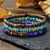 Synthetic Turquoise & Regalite & Coconut Shell Bead Stretch Bracelets Sets PW-WG7E5E9-01-3