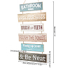 Natural Wood Bathroom Hanging Wall Decorations Signs HJEW-WH0012-01-2