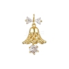 Rack Plating Brass with Cubic Zirconia Pendants KK-Q010-08G-1