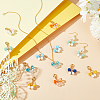 6 Sets Butterfly Copper Wire Wrapped Glass Pendant Decorations HJEW-GA0001-52-5