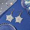 Snowflake Braided Glass Seed Bead Dangle Earrings EJEW-JE05868-2