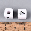 Opaque Acrylic European Large Hole Beads SACR-N020-01B-05-4