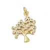 Tree of Life Rack Plating Brass Micro Pave Cubic Zirconia Pendants KK-Z074-40G-1