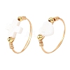 Natural Freshwater Shell with Copper Wire Finger Rings RJEW-JR00956-1