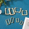  8Pcs 4 Size Brass Rectangle Hoop Earrings for Women EJEW-TA0001-12-11
