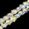 Electroplate Transparent Glass Beads Strands GLAA-C029-06-2