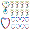   10Pcs Rainbow Color Plated Iron Split Key Rings KEYC-PH0001-75B-1