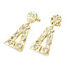 Cubic Zirconia Triangle Dangle Stud Earrings EJEW-N011-52-02LG-1