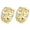 Brass Micro Pave Clear Cubic Zirconia Stud Earrings EJEW-C122-07G-4