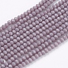 Opaque Solid Color Glass Bead Strands GLAA-F076-A06-1
