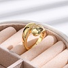 Rack Plating Brass Micro Pave Clear Cubic Zirconia Cuff Finger Rings for Women RJEW-M028-22G-01-4