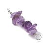 10Pcs 5 Styles Constellation Natural Amethyst & Citrine & Golden Sheen Obsidian & South Red Agate & Rose Quartz Copper Wire Wrapped Chip Beaded Connector Charms PALLOY-JF02905-09-5