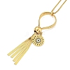 Ion Plating(IP) 201 Stainless Steel Enamel Evil Eye Tassel Pendant Necklaces NJEW-K270-24G-2