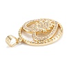 Brass Micro Pave Clear Cubic Zirconia Pendants ZIRC-M115-14G-3