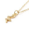 Brass Micro Pave Clear Cubic Zirconia Pendant Necklaces NJEW-JN03490-2