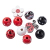 50Pcs 10 Styles Ladybug Theme Printed Wood Beads WOOD-CJ0001-79-3