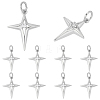 Brass Micro Pave Clear Cubic Zirconia Pendants PALLOY-ME00026-1