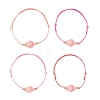 4Pcs 4 Colors Ocean Dyed Synthetic Turquoise Sea Turtle Beaded Adjustable Waxed Polyester Cord Bracelets for Women BJEW-JB14243-04-3