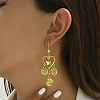 Fashionable Brass Heart Tassel Hoop Earrings JG7155-4