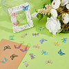 48Pcs 12 Styles Spray Painted 430 Stainless Steel Filigree Pendants STAS-HS0001-57-4