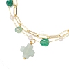 Natural Green Agate Beads Multi-layered Bracelets BJEW-JB12217-01-3
