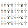 40Pcs 4 Styles Transparent Glass & Alloy Pendants PALLOY-YW00154-1