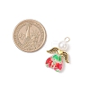 Glass Enamel Beads Pendants PALLOY-JF04137-01-3