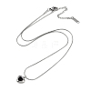 304 Stainless Steel Cubic Zirconia Heart Pendant Round Snake Chain Necklaces for Women NJEW-Z044-08P-3