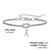 304 Stainless Steel Initial Charm Bracelets FS-WGD8E41-07-2