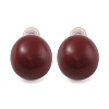 Brass Enamel Stud Earrings for Women EJEW-U055-23B-G-2