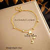 304 Stainless Steel Pave Natural Shell & Crystal Rhinestone Charm Double Layer Anklets for Women FS-WGA3011-02-2