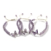 Natural Amethyst Braided Round Bead Bracelets BJEW-K251-06B-1