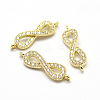 Brass Micro Pave Grade AAA Cubic Zirconia Links ZIRC-P071-09G-NR-1